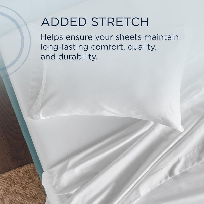 TEMPUR Classic Cotton Sheet Set White - Cal King