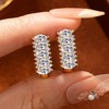 EONFUN Marquise Moissanite U-Shaped Hoop Earrings for Women (Gold)