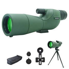 HuanQiuSensmart 25-75x60 Birdwatching Telescope, Single Eye Zoom Telescope, Adult Telescope, BAK4 Eyepiece, Waterproof, with Tripod Phone Adapter, for Birdwatching and Wildlife Observation