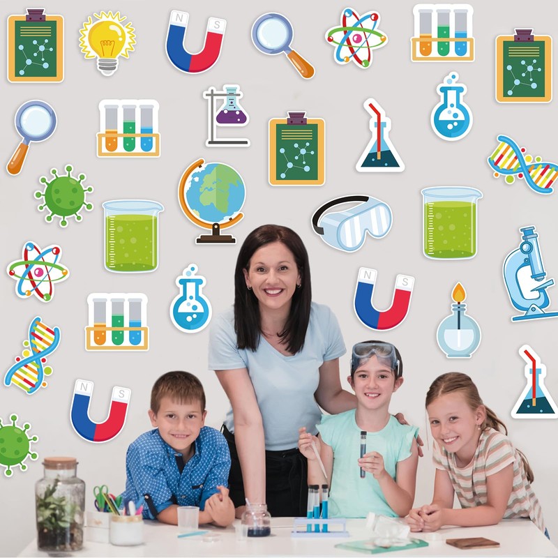 48Pcs Science Cutouts Science Bulletin Board Decorations, Science Lab Accents