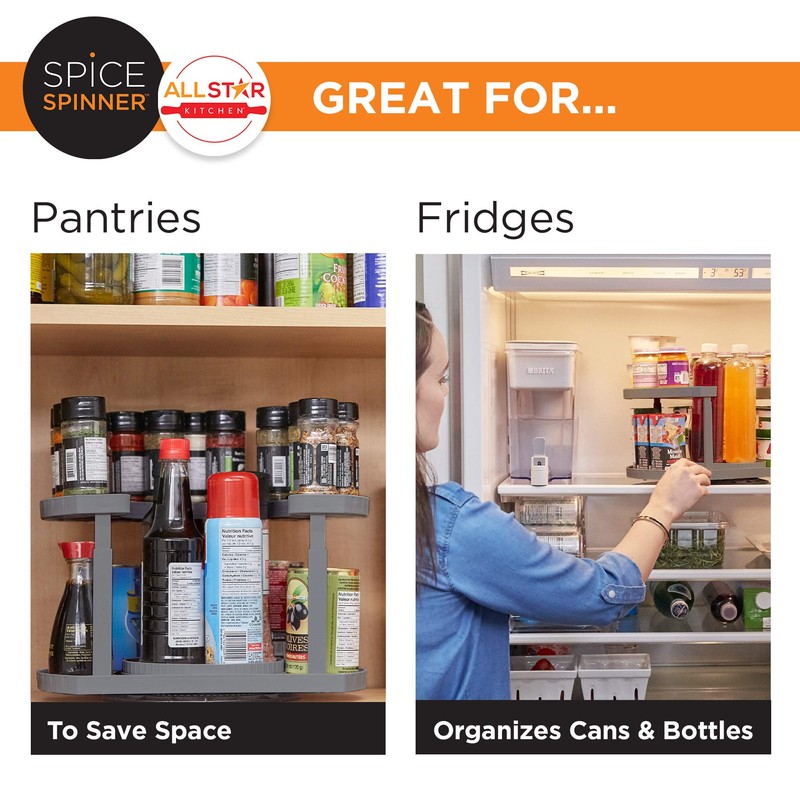 Allstar Innovations Spice Spinner Two-Tiered Spice Organizer & Holder That