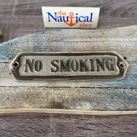 Nautical Place "No Smoking" Door Sign - Silver Finish - Nautical Wall Decor - Boat Cabin