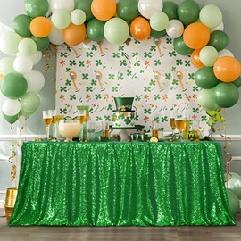 Poise3EHome Green Sequin Tablecloth 60x102 Inch, Green Tablelcoth Sparkly Tablecloth for Christmas Birthday Party Graduation Decor
