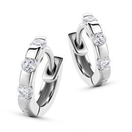 MIORE Women's Earrings | 925 Sterling Silver | with 6 Zirconia of 0.50 Carat | Skin-friendly Silver Earrings | Women's Jewellery by Jeweller, Sterling Silver, Cubic Zirconia