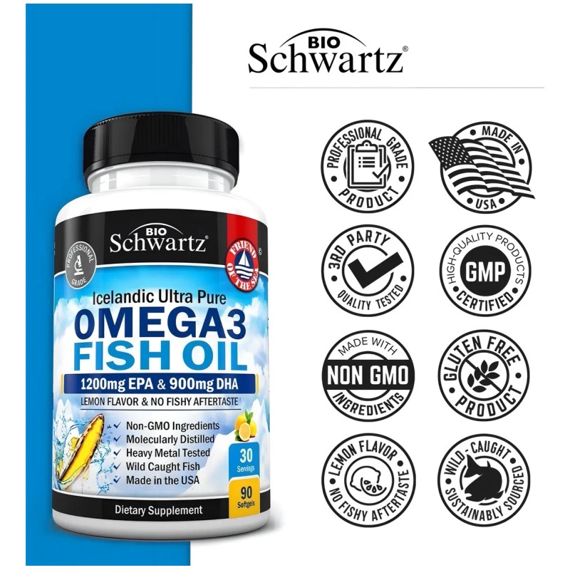 Omega 3 Bio Schwartz Aceite Pescado Sabor Limon 90 Caps