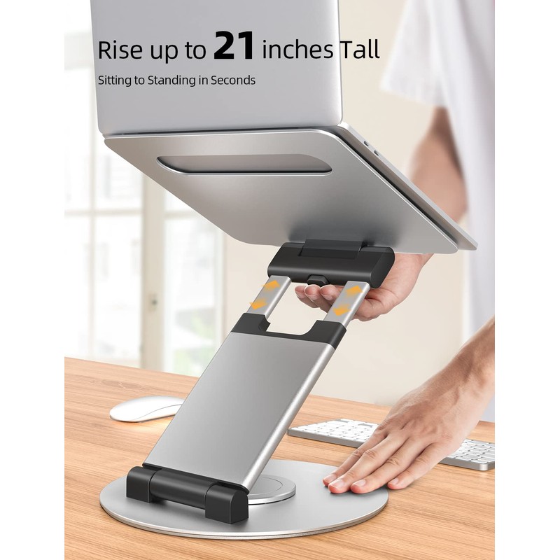 Nulaxy Telescopic 360 Rotating Laptop Stand for Desk Adjustable Height