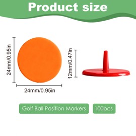 Zhixan 80Pcs Golf Ball Markers, Plastic Flat Round Position Markers for Putting Green, 24mm/0.94", Bright Multicolor, Durable & Portable Golf Training Accessories