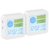 infactory Luftmesser: 2er-Set TVOC- & CO2-Messgeräte mit Uhr, Temperatur, Luftfeuchtigkeit
