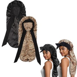 Gorro Satén Dormir Pack Gorros Nocturnos Ajustables Cabello Rizado Rasta Banda Elástica Suave Tamaño Grande Protege Peinados Trenzados Diseño