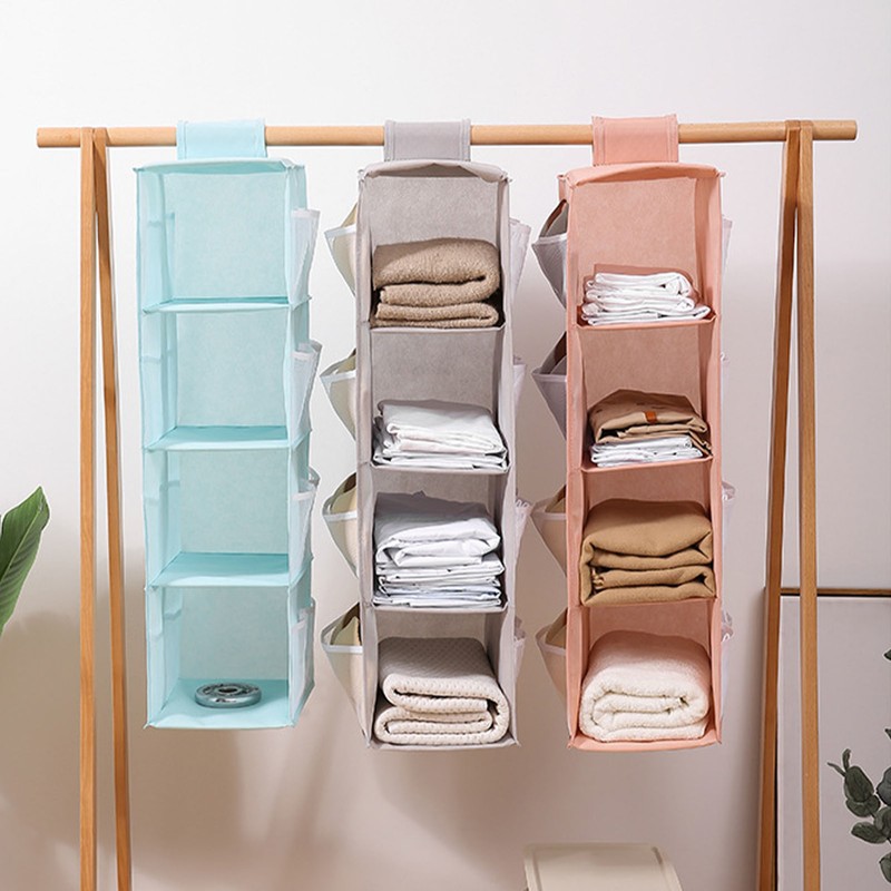 4 Layer Storage Hanging Bag Oxford Cloth Washable Foldable Hanging