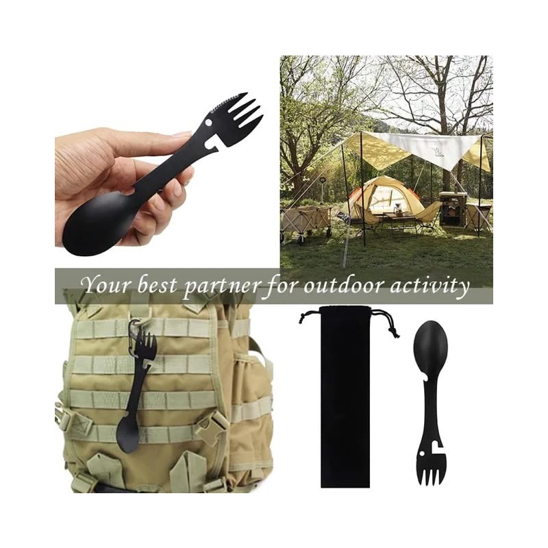 Utility Camping Spork Functional Spork Stainless Steel Spork Outdoor Spoon