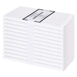 Cotton Clinic Cloth Dinner Napkins - Perfect Everyday Use Table Napkins - Soft Durable Washable - Ideal for Party Wedding Christmas Easter - Set of 12-20x20 inches White Napkins