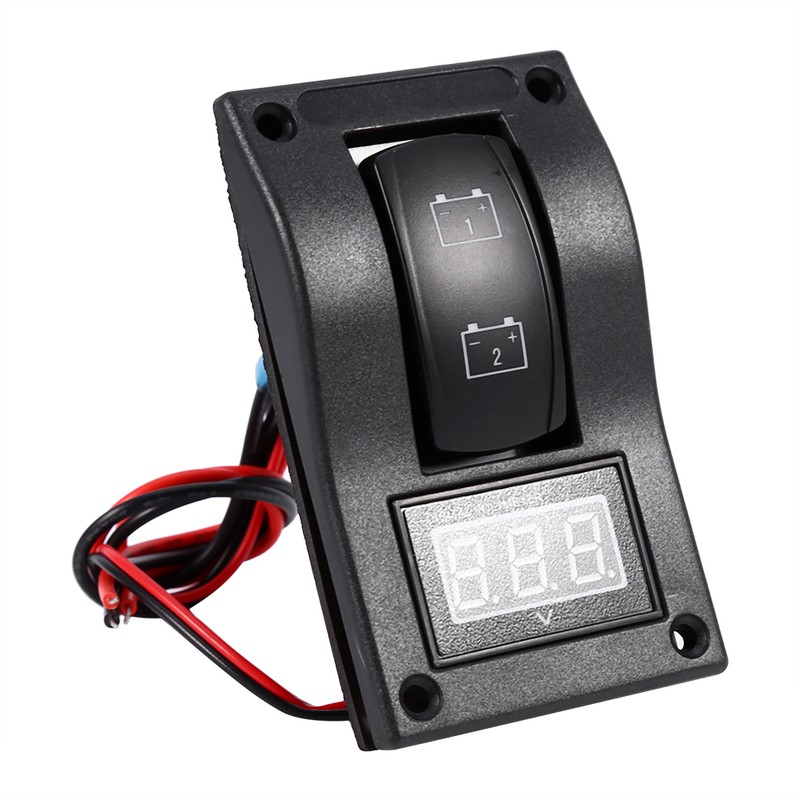 12V DC Marine Boat Voltmeter LED Dual Battery Test Panel