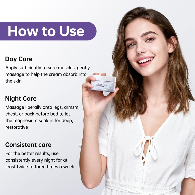 BOLI Magnesium Lotion, Nighttime Body Cream, 3.52 oz