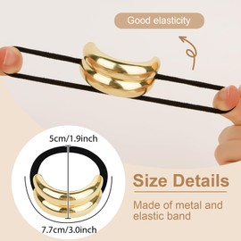 WHAVEL Gold Hair Ties Gold Hair Accessories 6Pcs Metal Ponytail Cuffs Non-Damage Stylish for Ponytail & Braids
