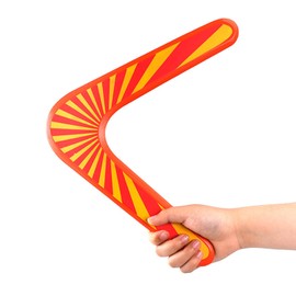 Boomerang V Shaped Outdoor, Boomerang, Flatloop Bummerang, Boomerang Beginners, Return Flying Boomerang Wooden Toy Gifts (Orange)