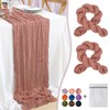Waligoy Dusty Rose Cheesecloth Table Runner 2 Pack 35" Boho