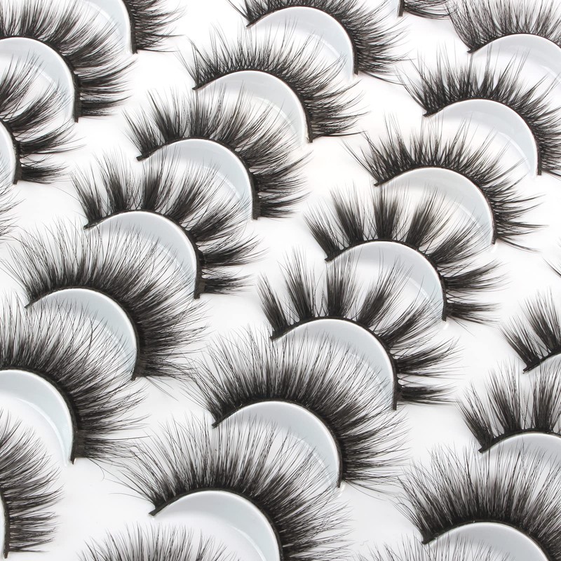 Oreola False Eyelashes, Dramatic Fluffy Faux Mink Eyelashes, Pack of