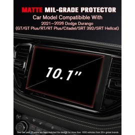 ASZSK For Matte Anti Glare Tempered Glass 2021 2022 2023 2024 2025 2026 Dodge Durango 10.1 Inch Touchscreen Screen Protector - Durango (GT/GT Plus/RT/RT Plus/Citadel/SRT 392/SRT Hellcat)