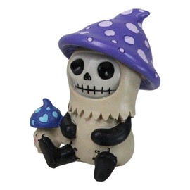 Ebros Gift 3" Tall Furrybones Purple Kinoko The Fungi Toadstool Mushroom Collectible Figurine Skeleton Monster Mushrooms Hooded Costume Furry Bones Skeletons Statue