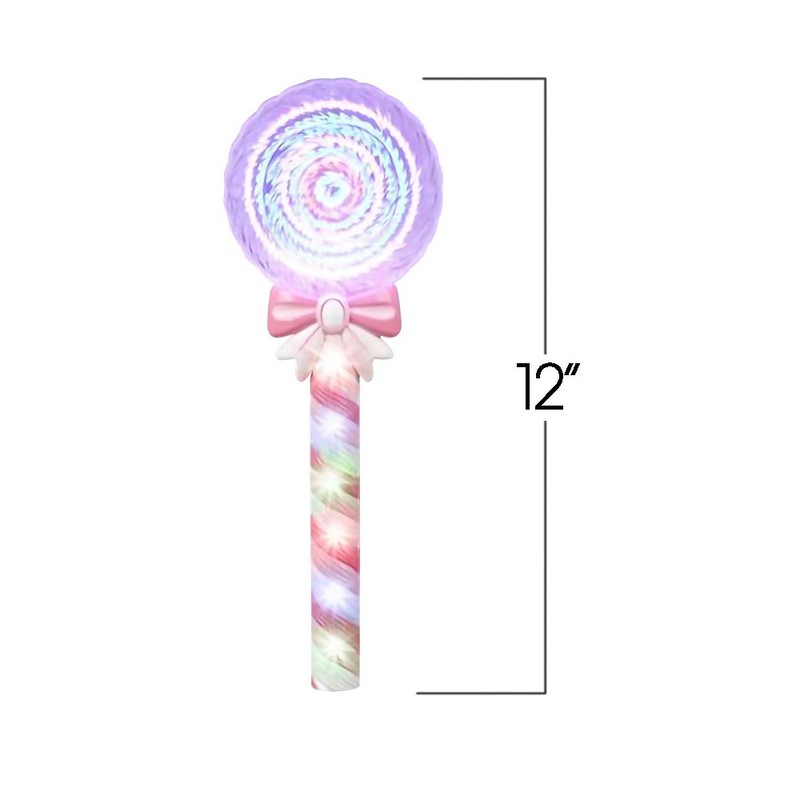 ArtCreativity Light Up Spinning Lollipop Wand, 12 Inch LED Princess
