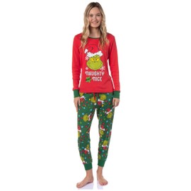 Dr. Seuss How GRINCH Stole Christmas Lights Sleep Pajama Set (Womens', Medium)
