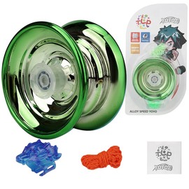Yoyo Kids Fun Design Beginner Ball Bearing Alloy Plastic Lighted Gradient Color Solid Color Mixed Color Frost (Alloy Gradient Green)