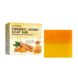 Turmeric and Honey Soap Bar for Glowing Skin, Natural Deep Cleansing, Helps Even Skin Tone and Reduce Acne