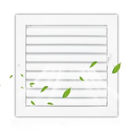 Aluminum 10 x 10 In (Duct Opening) 1-Way Air Duct Register Vent Cover for Ceiling and Wall - Modern HVAC Louver Vent Cover Adjustable, Durable Rustproof Wall Grille – Overall Size 11-5/8 x 11-5/8 Inch