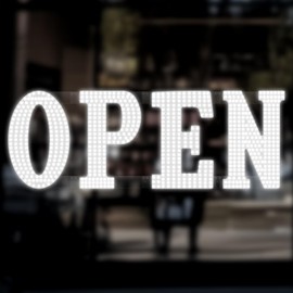 40'' x 14" Large Open Signs for Business, Super Bright LED Open Closed Sign with Hanging Installation, Light Up Sign for Bar Store Restaurant Office Hotel Salon White