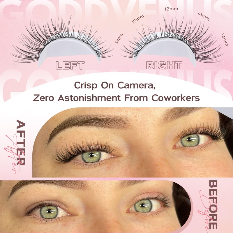 Goddvenus Lash Clusters Wispy 9-14mm Eyelash Clusters Natural DIY Cluster