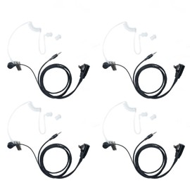 Sarcia Walkie Talkie Headset 1 Pin Covert Acoustic Tube Earpiece with PTT Mic Compatible with Cobra PX655 RX385 RX685 CXT195 PX650 CX112 ACXT545 ACXT145 2 Way Radios,4Pack