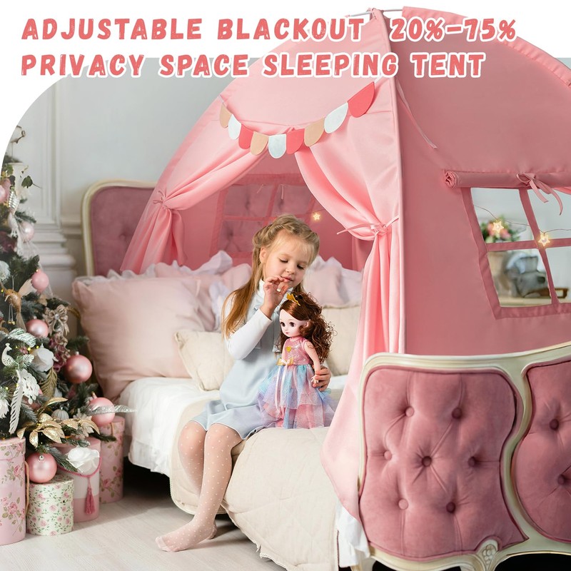 Razee Full Size Bed Canopy for Kids, Girls Bed Tent