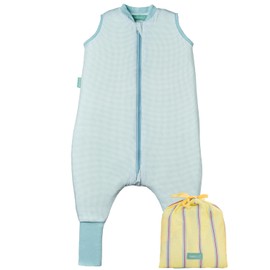 molis&co - Baby Sleeping Bag with Feet and Sock - Ideal for Spring and Autumn - Baby Sleeping Bag with Legs 1 tog - 100% Cotton (Oeko-Tex 100), Premium Quality - Lagoon (70 cm)
