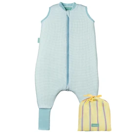 molis&co - Baby Sleeping Bag with Feet and Sock - Ideal for Spring and Autumn - Baby Sleeping Bag with Legs 1 tog - 100% Cotton (Oeko-Tex 100), Premium Quality - Lagoon (70 cm)