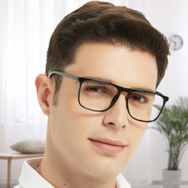 WEMOOTANTS Oversized Reading Glasses for Men Square Readers Fashion Light Reader 1.0 1.25 1.5 1.75 2.0 2.25 2.5 2.75 3.0 3.5 4.0 5.0 6.0 Mens Black 5.00
