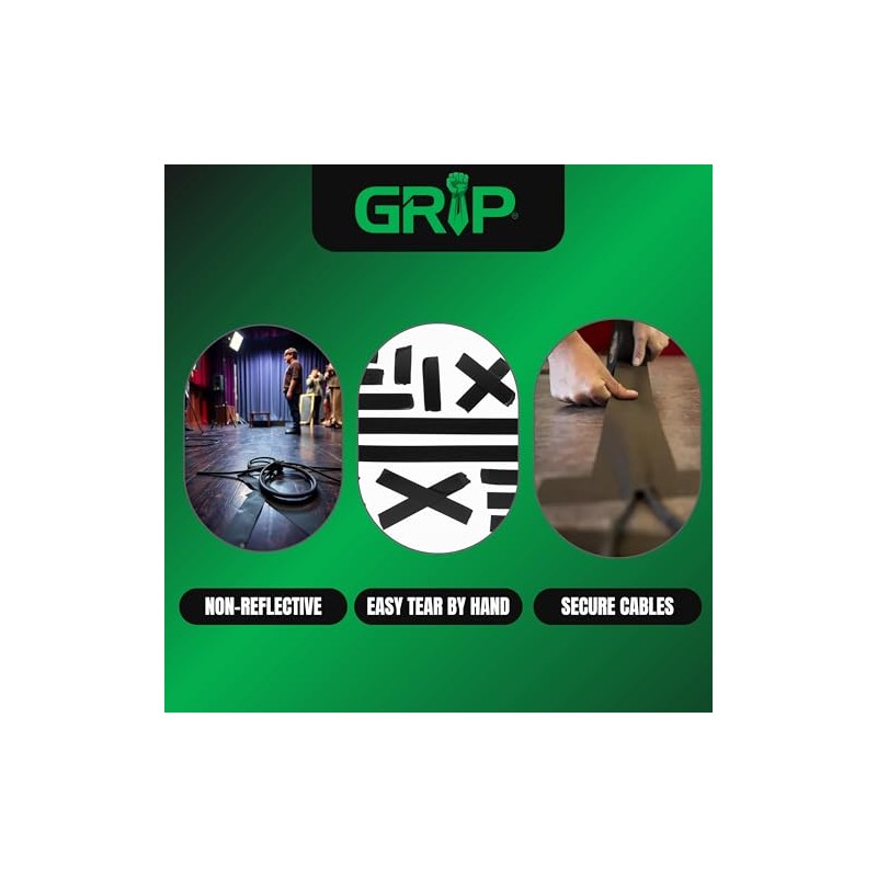 GRIP - Cinta adhesiva no reflectante de alta calidad, resistente,