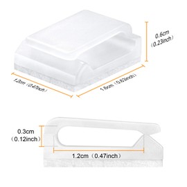 Cable Tidy Management Self Adhesive Cable Clips,100Pack Clamps Fix Led Light Clips (for 10mm(3/8") Wide Strip Light)