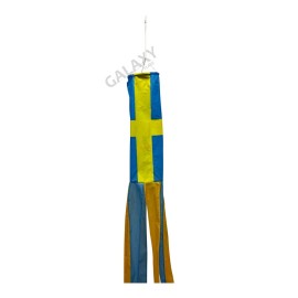 Unbranded Sweden Flag Windsock 5ft Long Shiny Poly Windsock / Sweden Flag