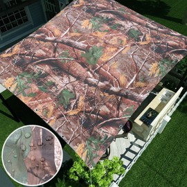 HUXNTN Waterproof Shade Cloth Sun with Grommets 9'9"x13' Shade Sail Sun Camping Tent Awning Tarp Canopy Floor Mat UV Block Sunshade for Backyard Deck Patio Lawn Garden Outdoor