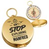 polar-effekt Metal Gold Compass with Engraving - Marching Compass Portable