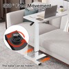 Xankzi Overbed Table with Swivel Hidden Wheels Adjustable Height, Pneumatic
