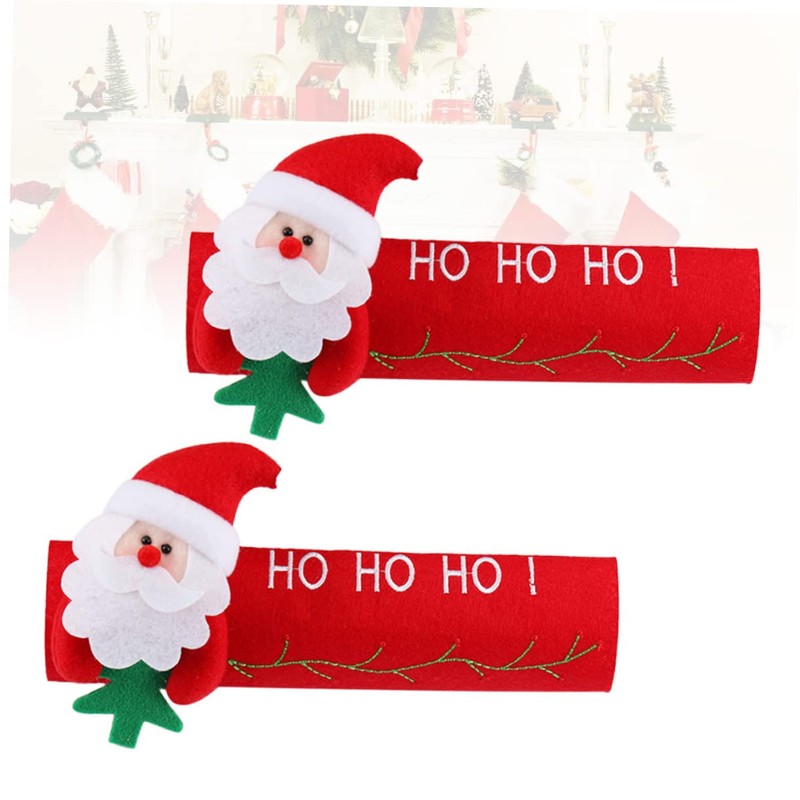 BUGUUYO Christmas Fridge Door Handle Covers 2pcs Decorative Handle Protectors