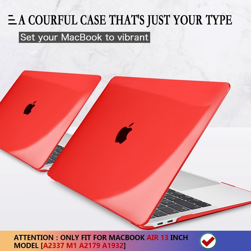 CISSOOK Compatible with MacBook Air 13 inch Case Red 2021