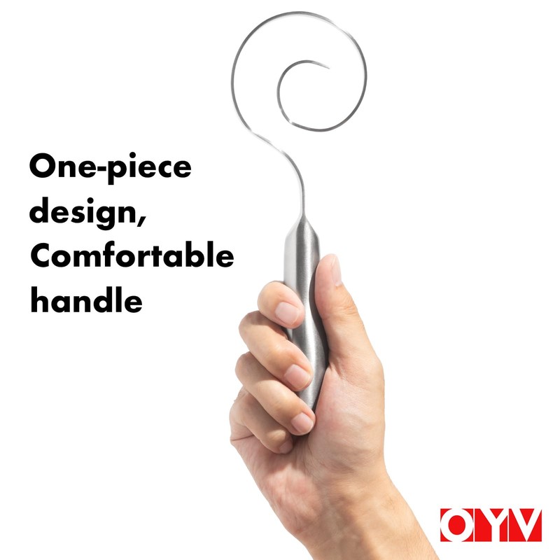 OYV Seamless Dough Whisk, 18/10 Stainless Steel Danish Dough Wisk,