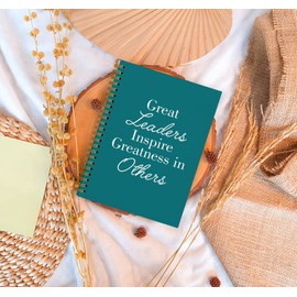 OXW Leadership Gifts Notebook Journal, Leader Gifts for Women Men, Meeting Notebook for Work, Thank You Gifts for Leader Boss Mentor Supervisor, Turquoise Spiral Notebook 5.5 x 8.3