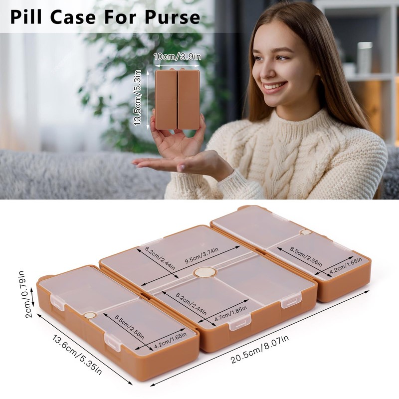 FYY FYY Daily Pill Organizer,7 Compartments Portable Pill Case Travel