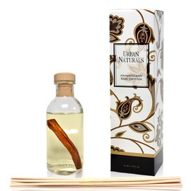 Urban Naturals Cinnamon Vanilla Oil Reed Diffuser Set | Warm, Fresh Baked Cookies | Perfect Fall Scent! | Made w/Essential Oils | Great Kitchen Scent & Gift Idea | Eco-Friendly. Vegan.