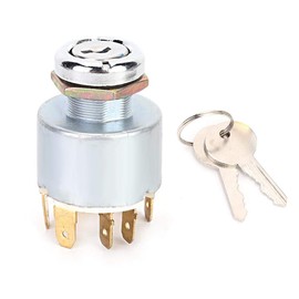 Motorcycle ignition lock, car boat motorcycle key start switch, universal ignition lock comes with 2 keys, suitable for a hole with a diameter of 0.7 inches