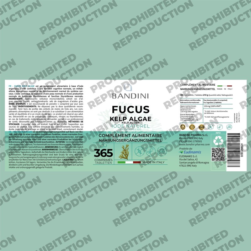 Bandini® Fucus Kelp Algae 150mcg | Seaweed Natural Source of